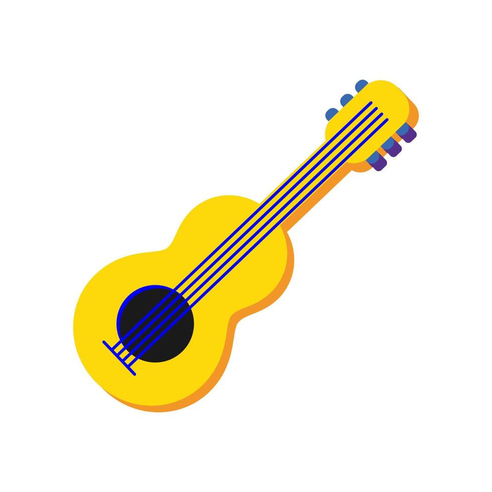 Vector design of a stringed musical instrument named ukulele