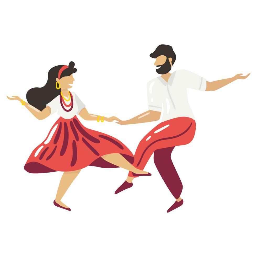 Vector design of woman and boy dancing