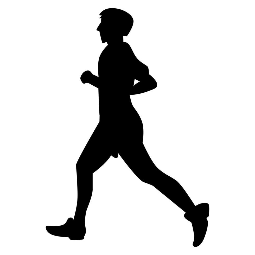 Running people silhouette vector design