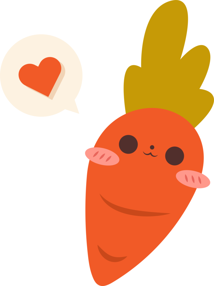 lindo dibujo animado de zanahoria png
