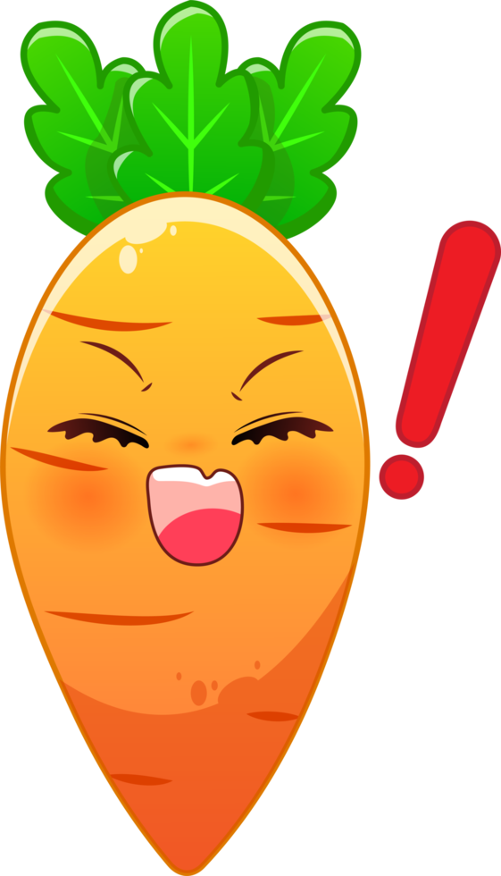 lindo dibujo animado de zanahoria png