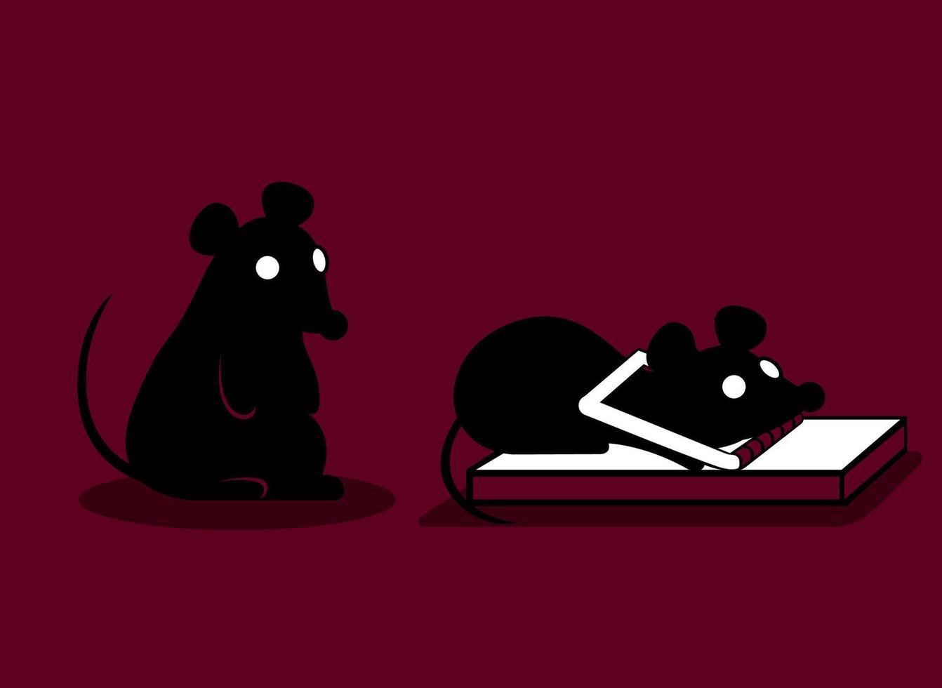 ratón cayendo en una trampa ilustración vectorial vector