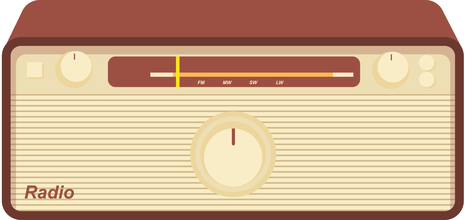 radio en muziek- retro illustratie png