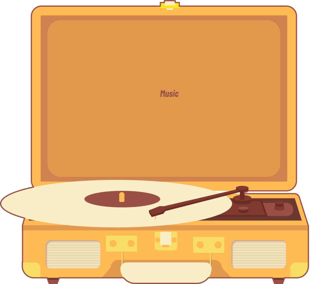 radio och musik retro illustration png