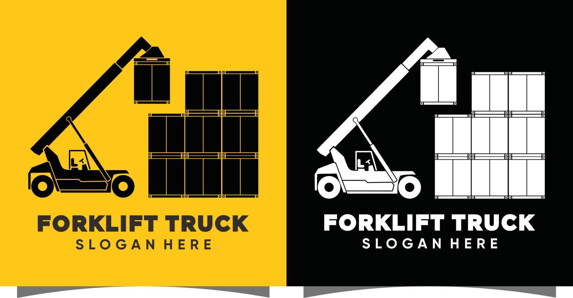 Forklift logo with creative modern style Premium Vector