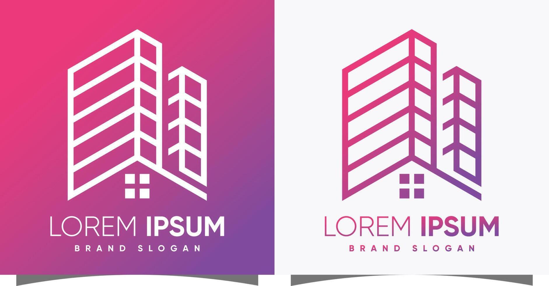 Building logo with home concept and creative modern syle Premium Vector