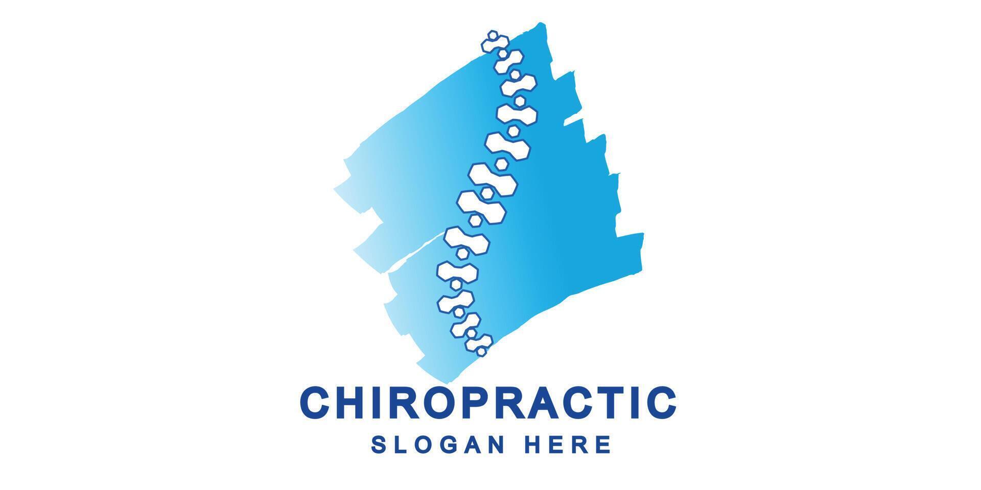 Chiropractic logo with stroke modern style premium vector