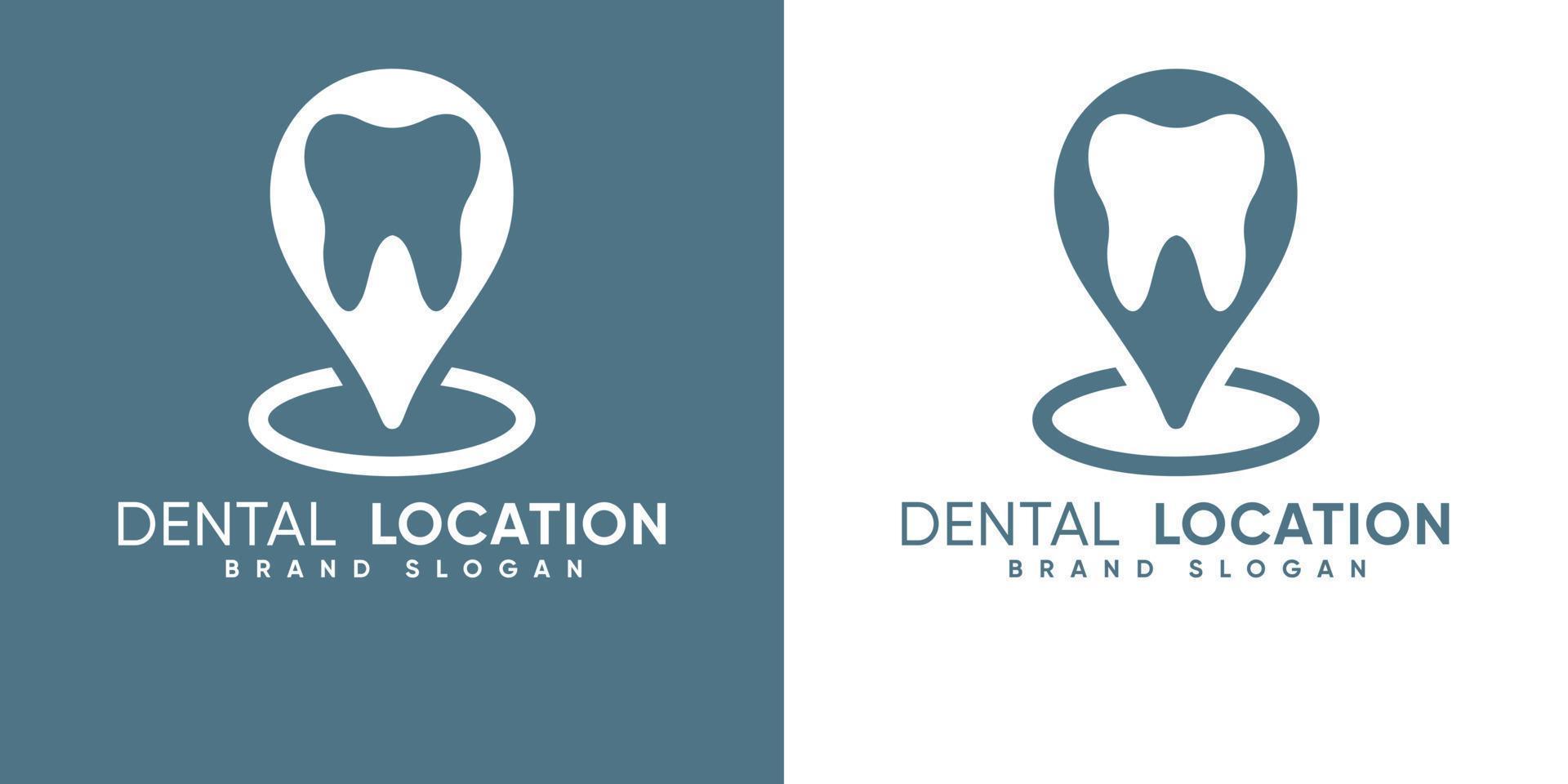 ubicación de la clínica dental con vector premium de estilo moderno