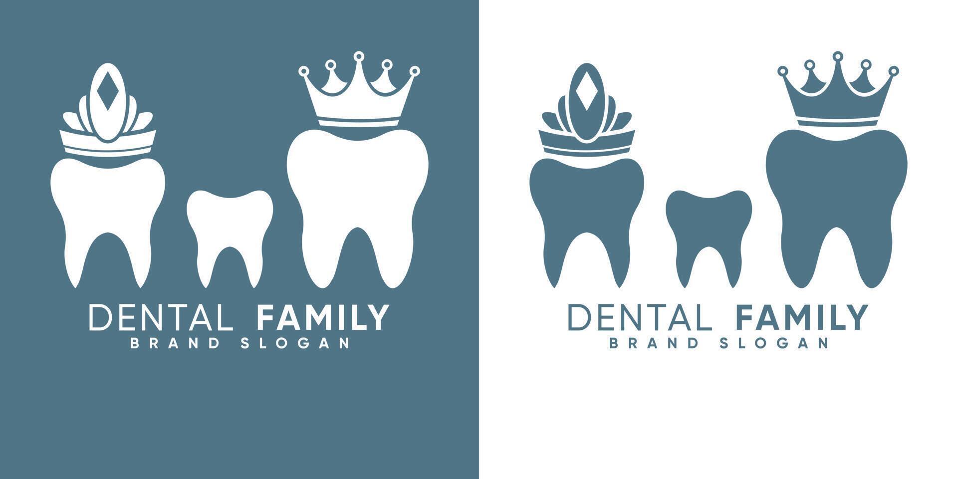 rey de la familia de la clínica dental con vector premium de estilo moderno