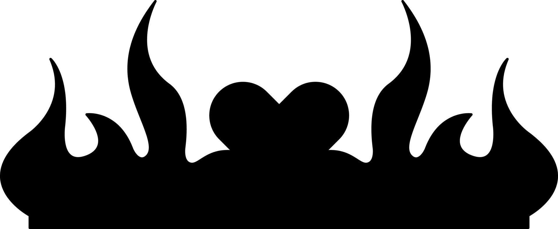 Tattoo heart with flame in the style of the 90s, 2000s. Black and white single object illustration. vector