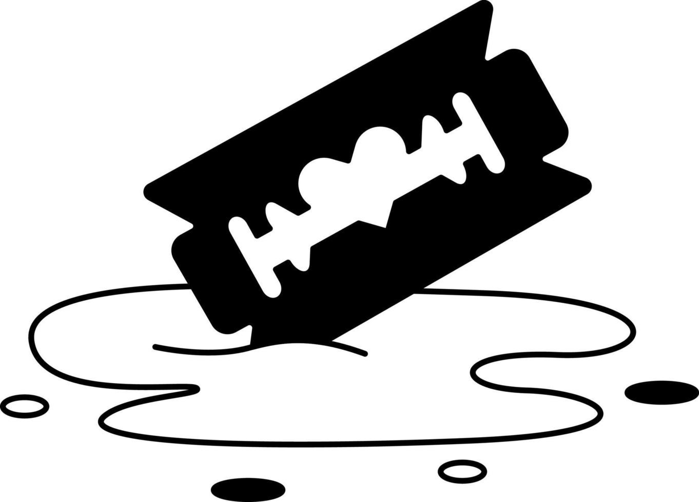 Tattoo razor in the style of the 90s, 2000s. Black and white single object illustration. vector