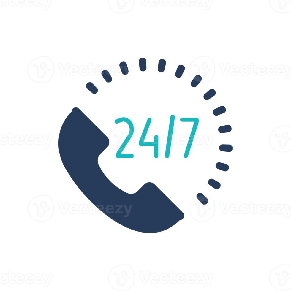 24 hour service icon.Speech bubbles. Phone support consulting customer problems. png