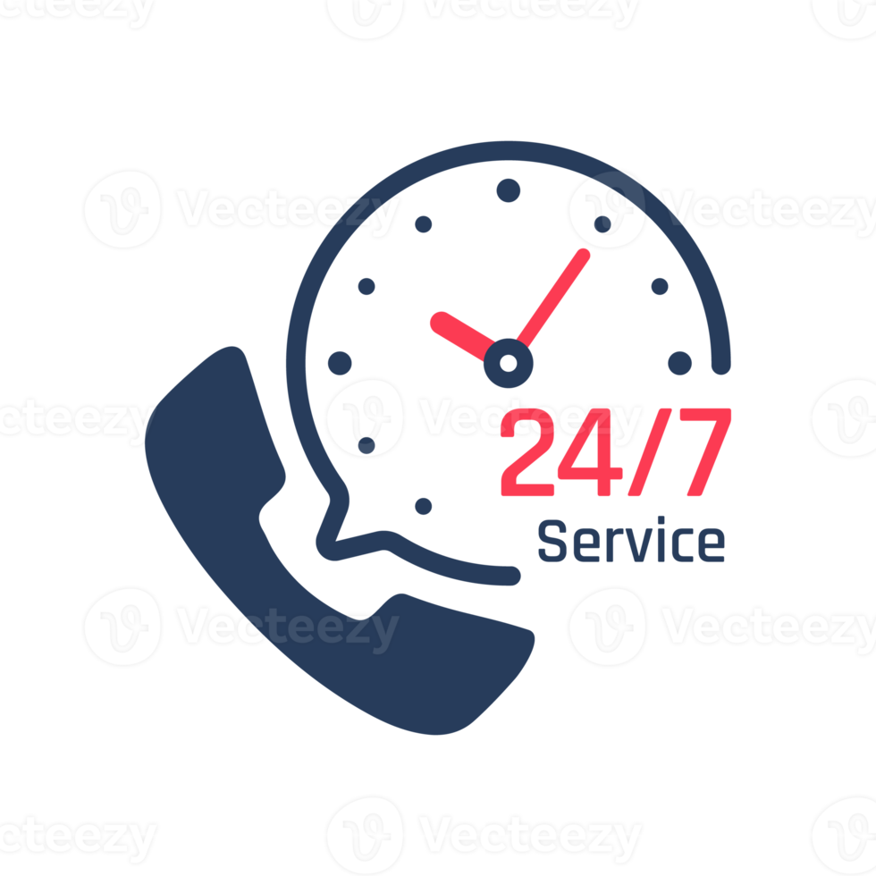 24 hour service icon.Speech bubbles. Phone support consulting customer problems. png