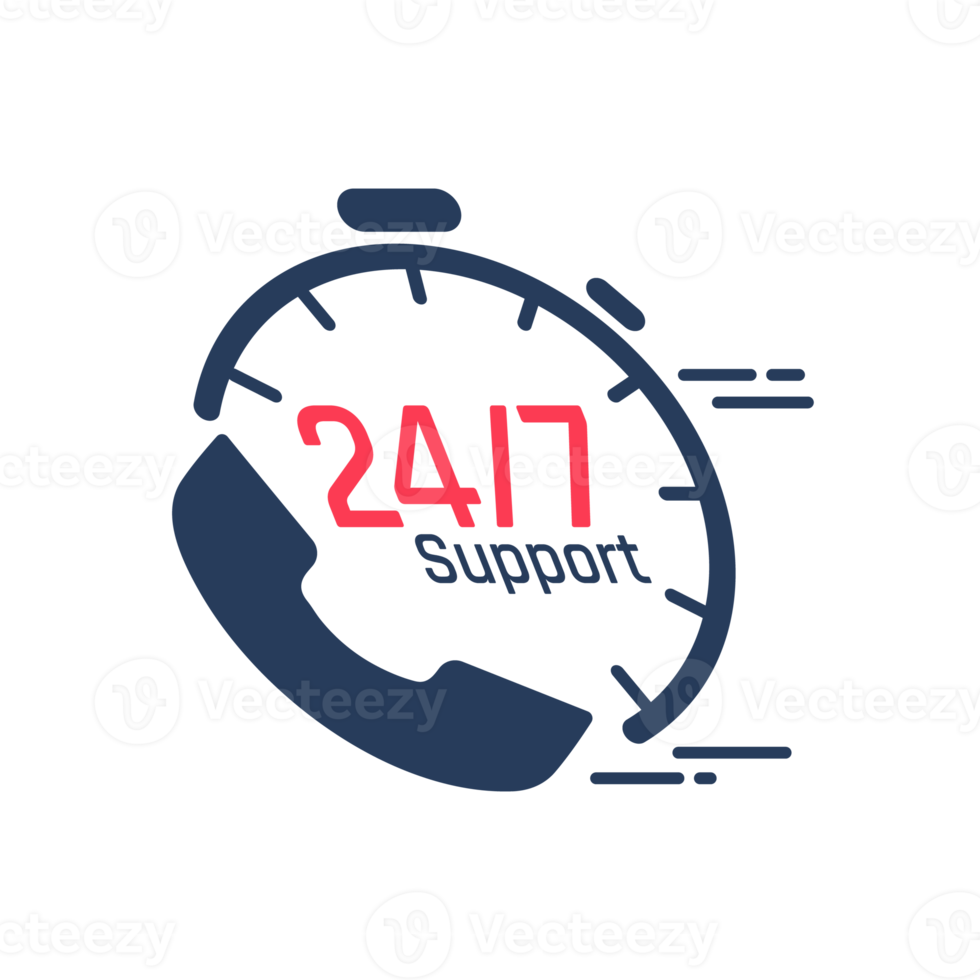 24 hour service icon.Speech bubbles. Phone support consulting customer problems. png