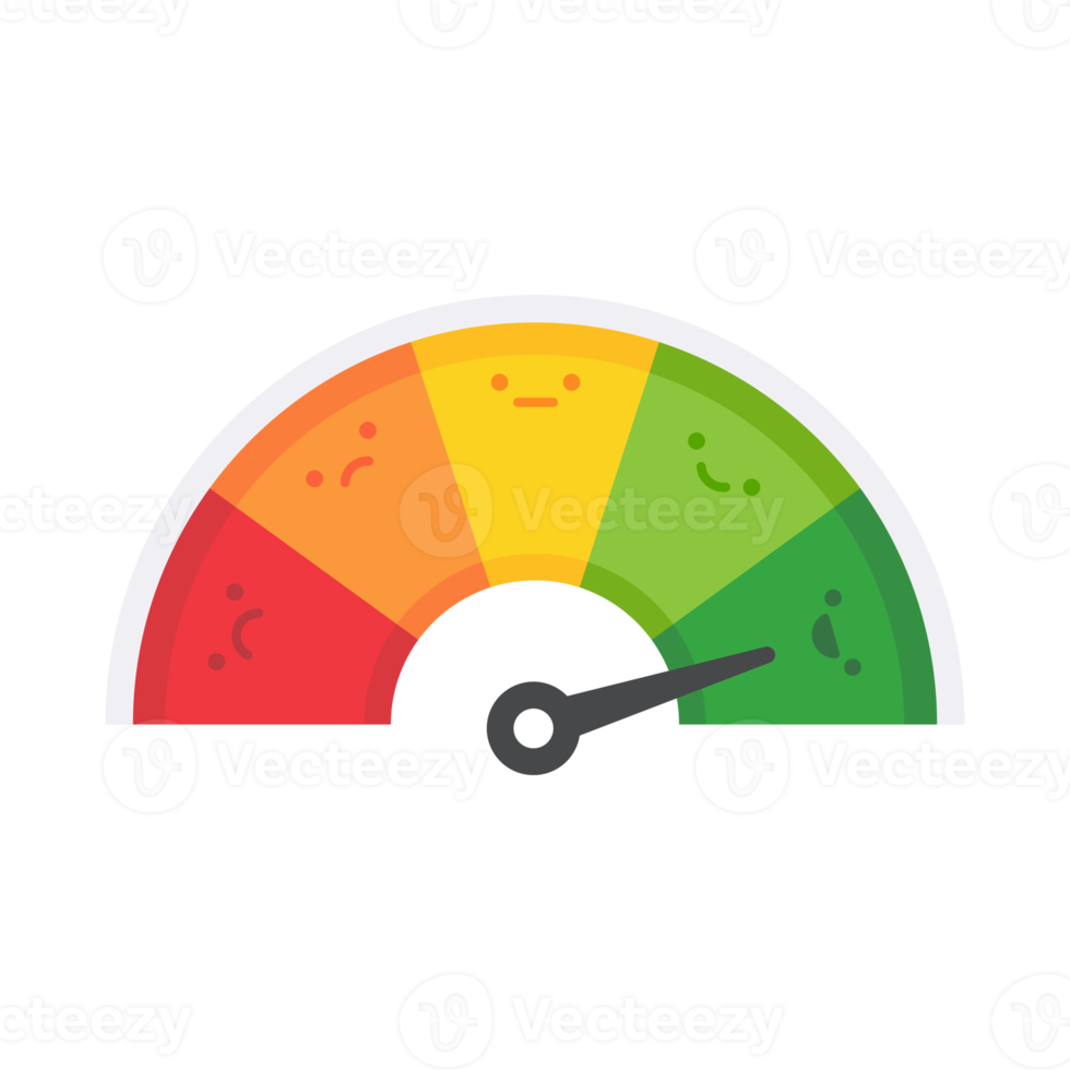 Poor and good customer satisfaction metrics Bad credit score. business service rating illustration png