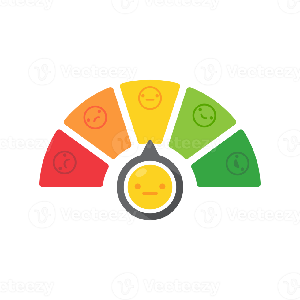 Poor and good customer satisfaction metrics Bad credit score. business service rating illustration png