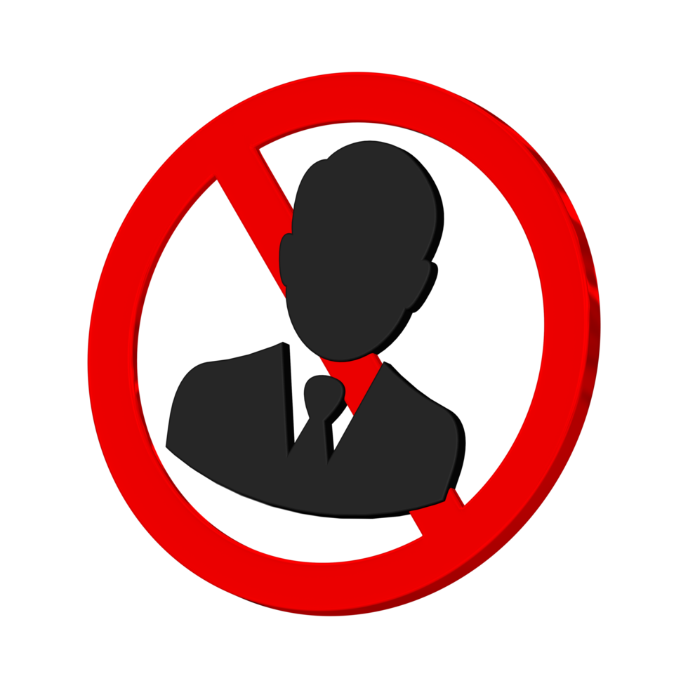No Men Allowed 3D Icon, No Male Sign, 3D Rendering png