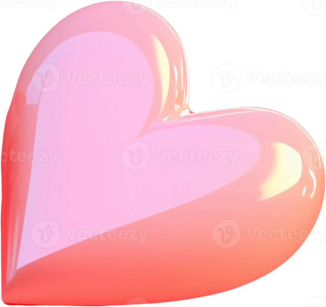 Sparkling and glitter 3d heart illustration png