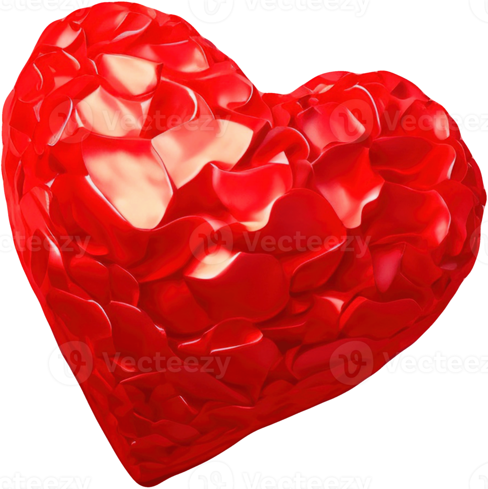 Sparkling and glitter 3d heart illustration png