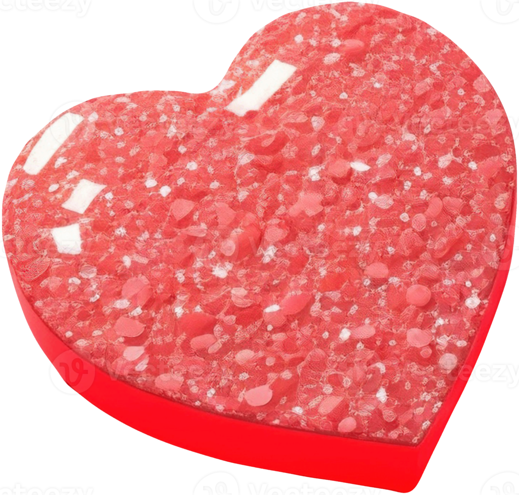 Sparkling and glitter 3d heart illustration png