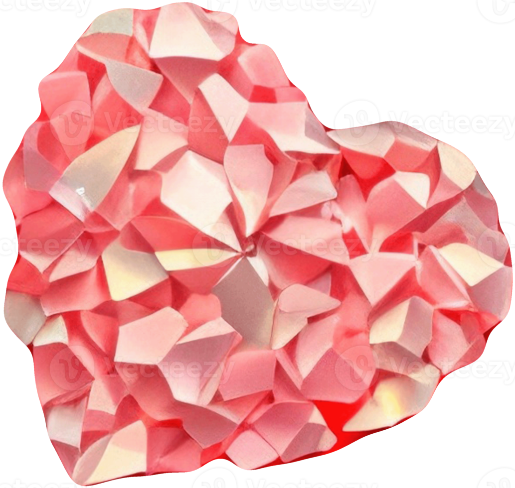 Sparkling and glitter 3d heart illustration png