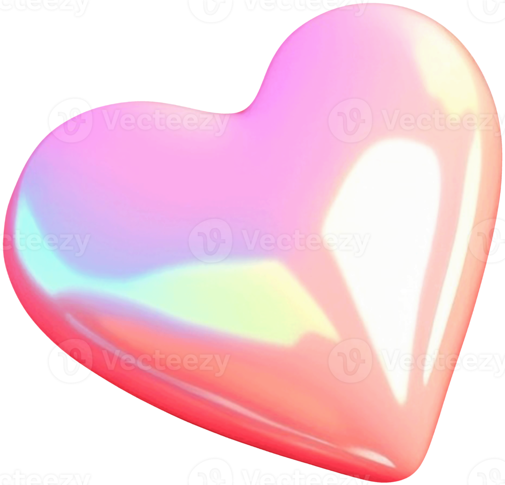 Sparkling and glitter 3d heart illustration png