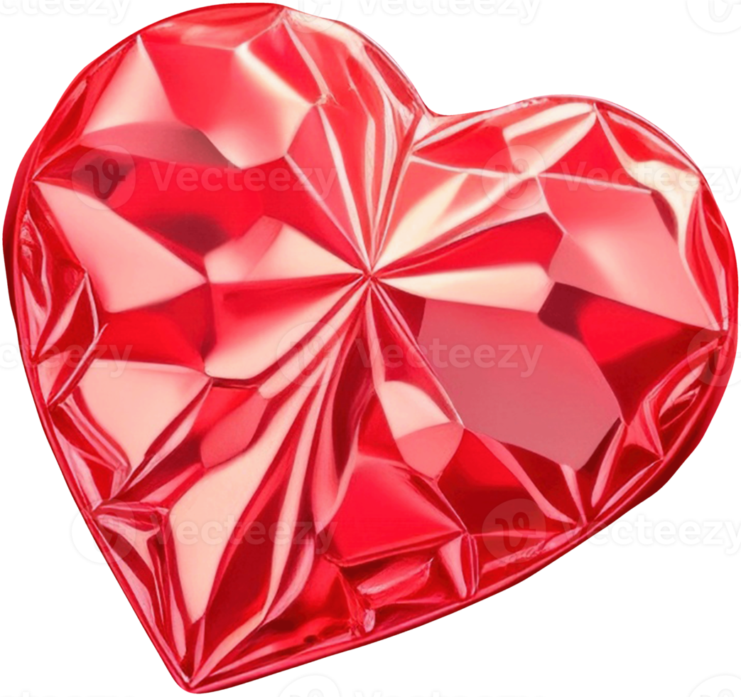 Sparkling and glitter 3d heart illustration png