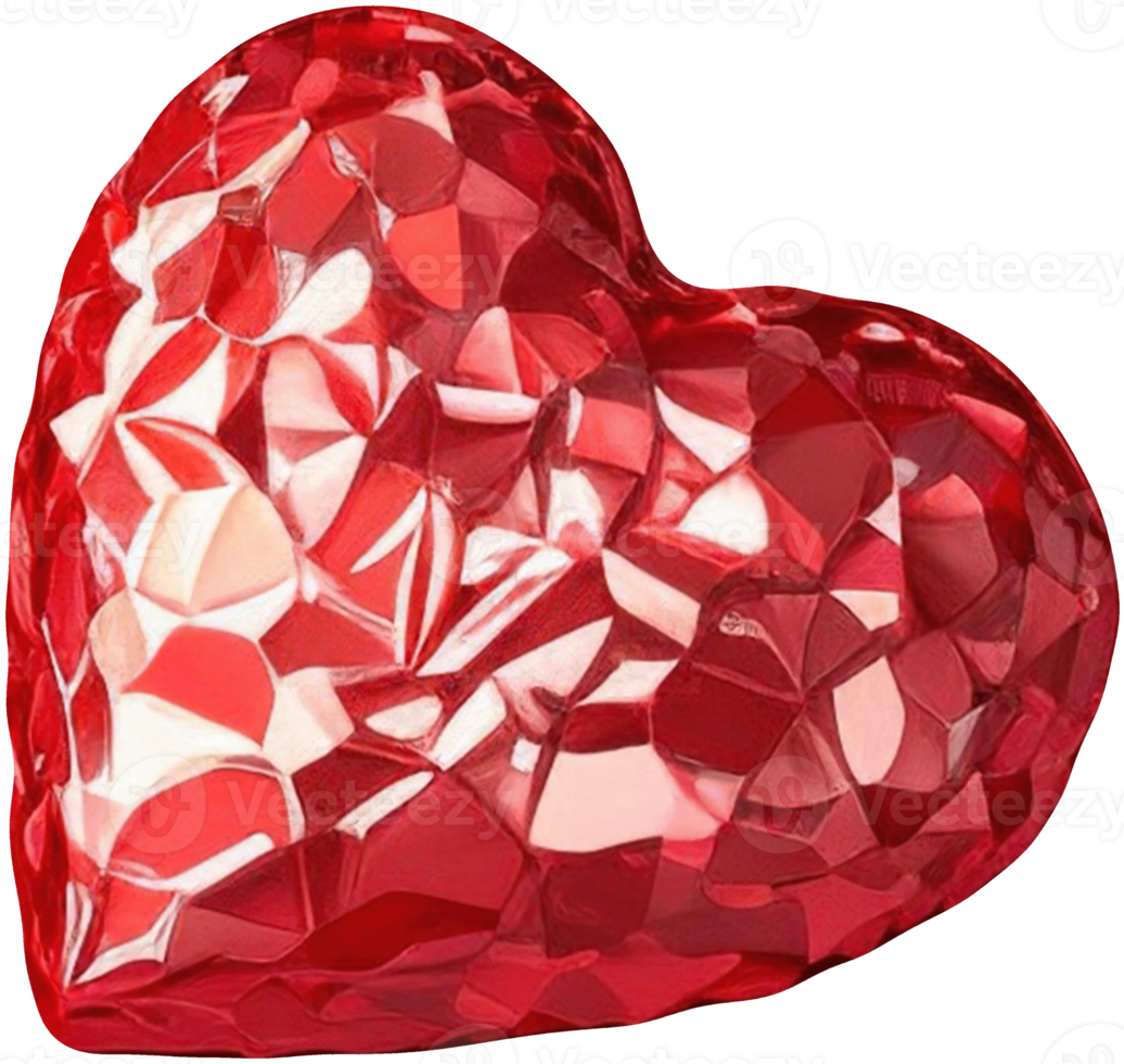 Sparkling and glitter 3d heart illustration png