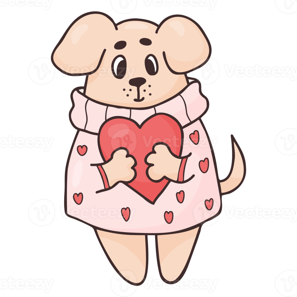 Romantic girl dog. sticker png