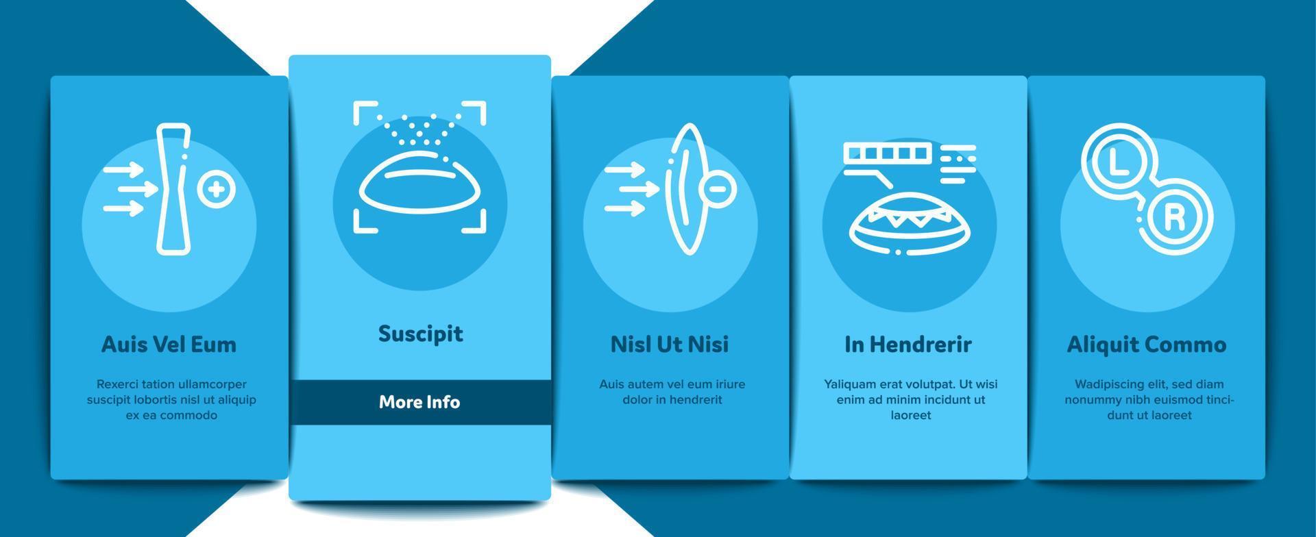 Contact Lens Accessory Onboarding Elements Icons Set Vector