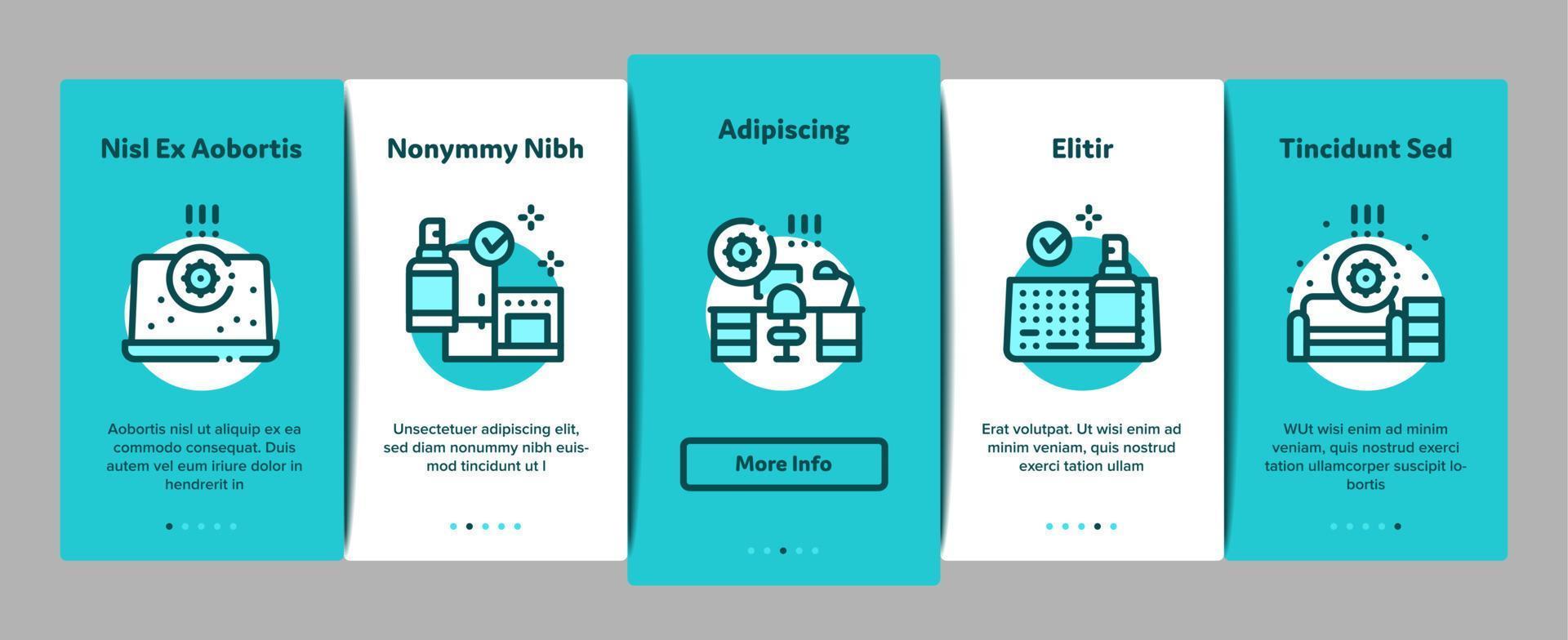 Hygiene And Healthcare Onboarding Elements Icons Set Vector