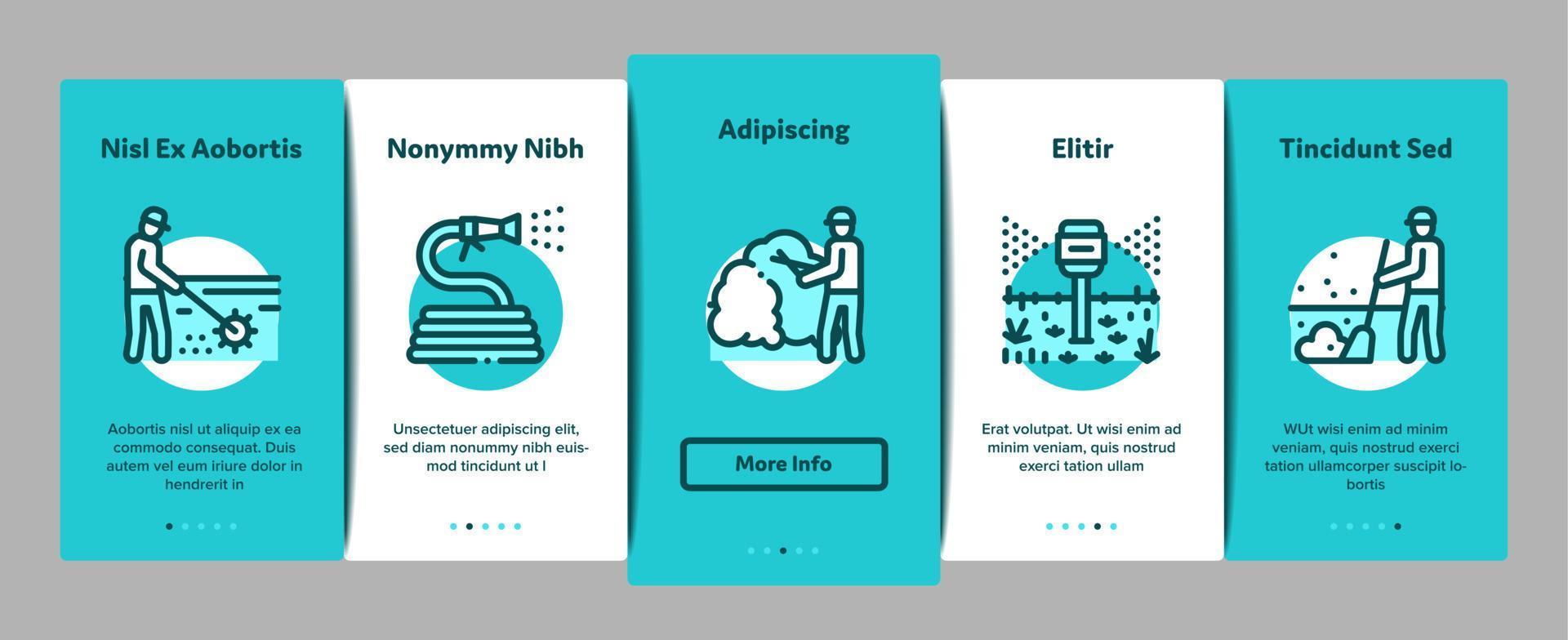 Gardener Instrument Onboarding Elements Icons Set Vector