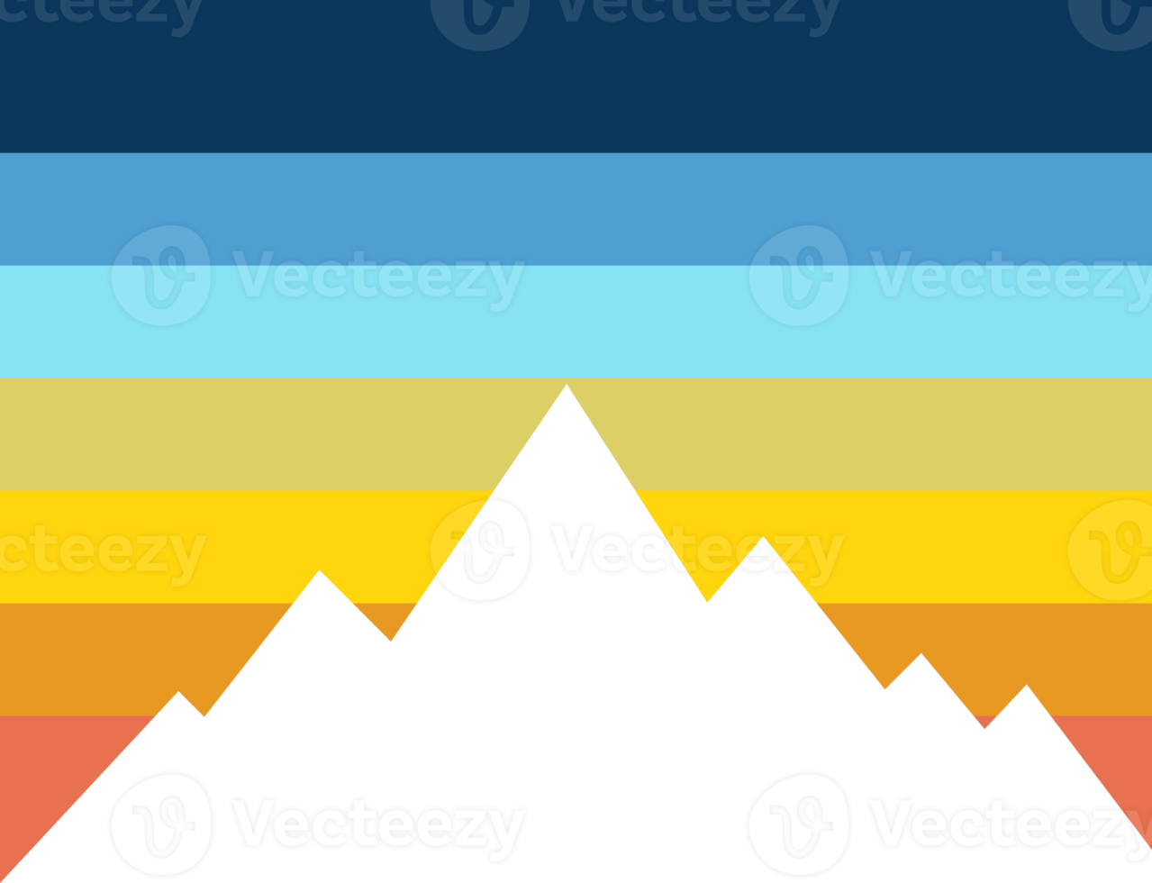 flacher sonnenuntergang berg einfache geometrie entwirft vorlagen png