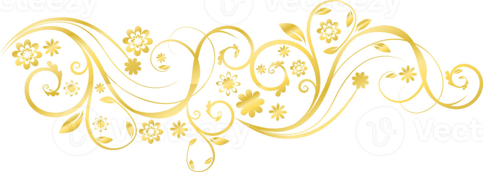 golden flower decorations designs templates png