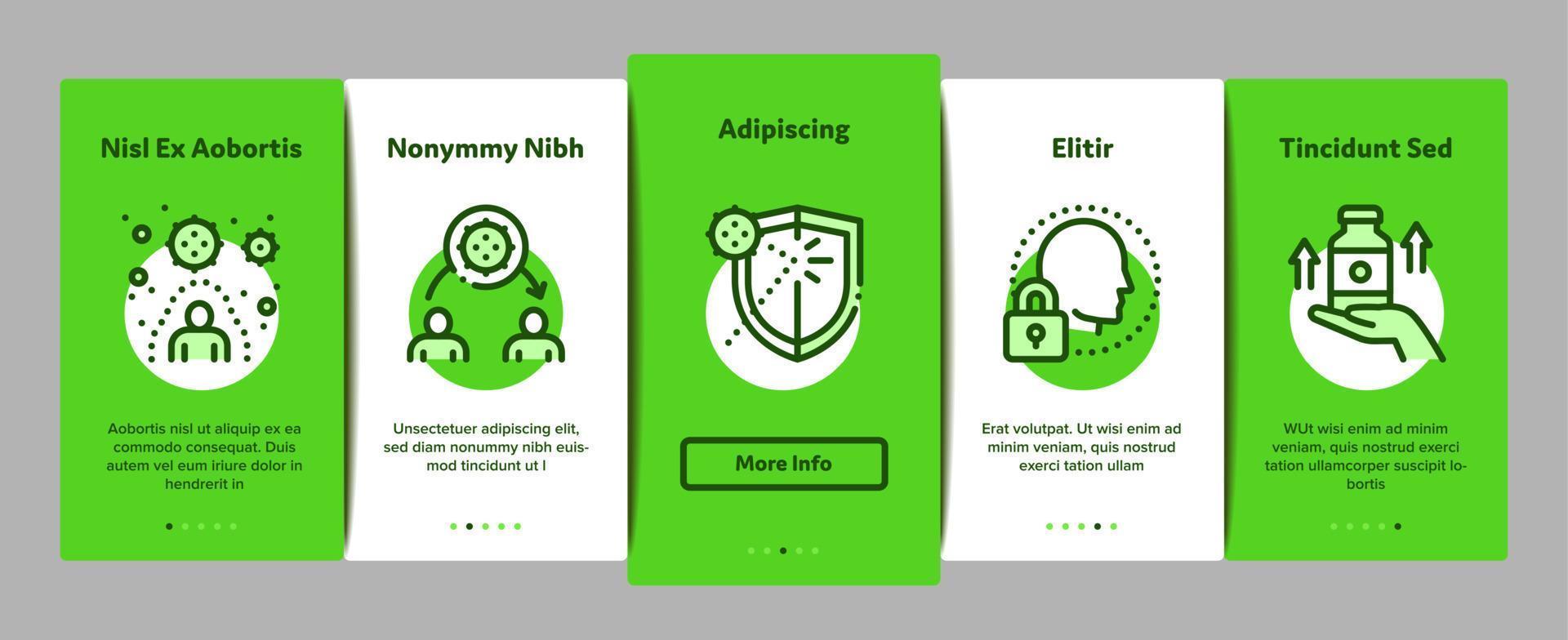 Immunity Onboarding Elements Icons Set Vector