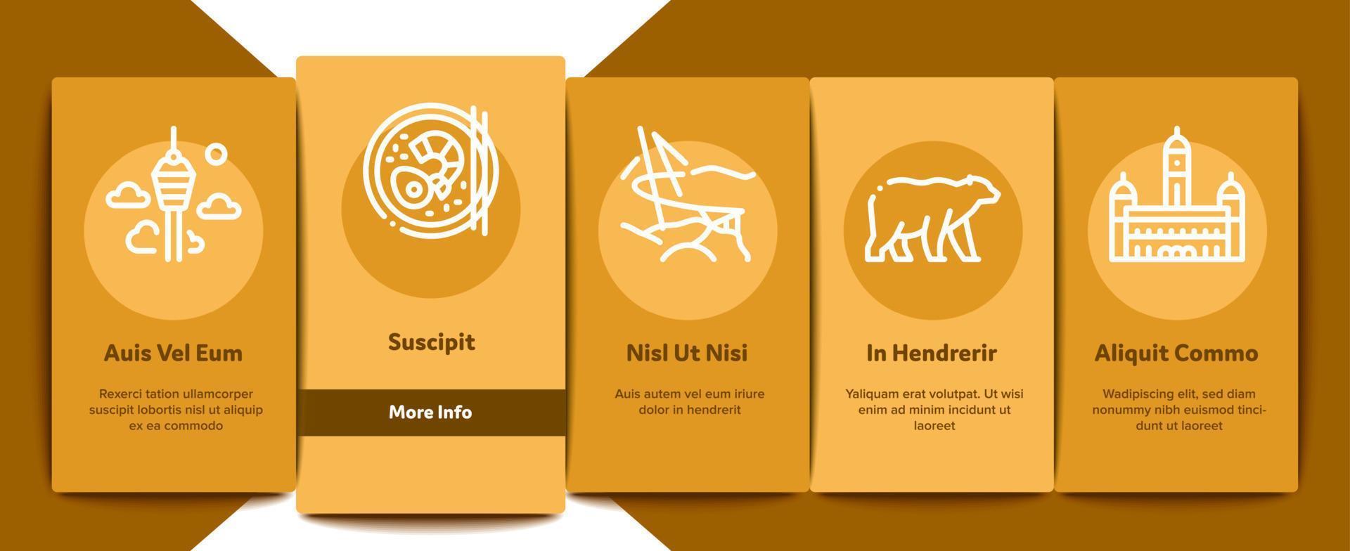 Malaysia National Onboarding Elements Icons Set Vector