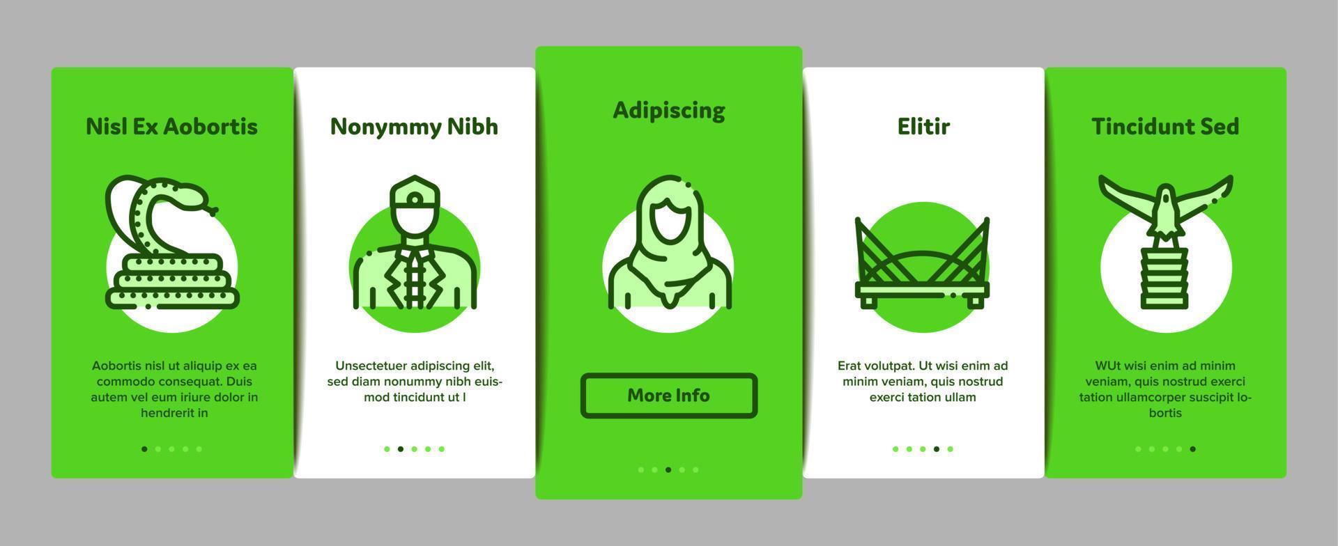Malaysia National Onboarding Elements Icons Set Vector