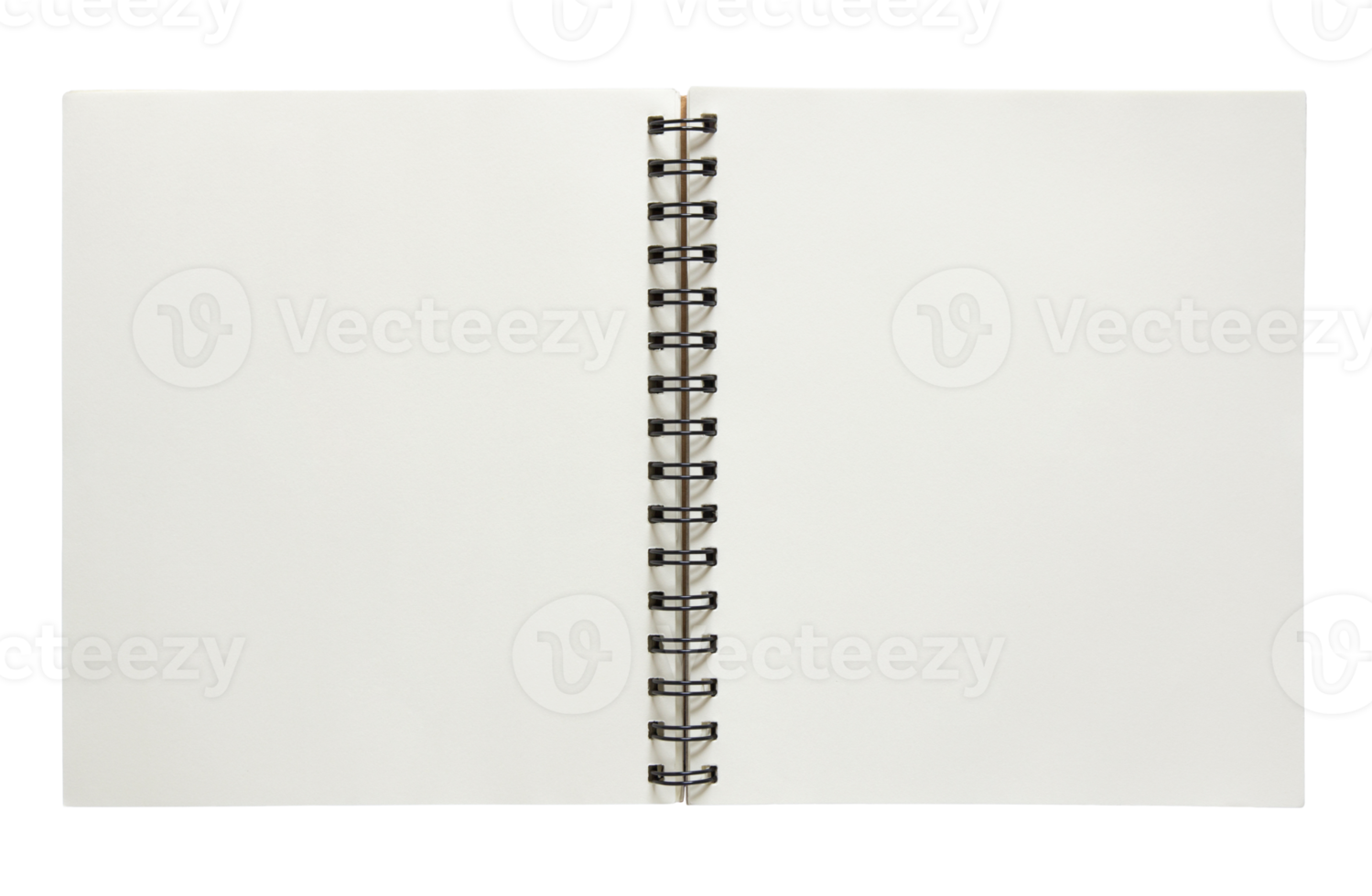 open spiral notebook isolated with clipping path for mockup png