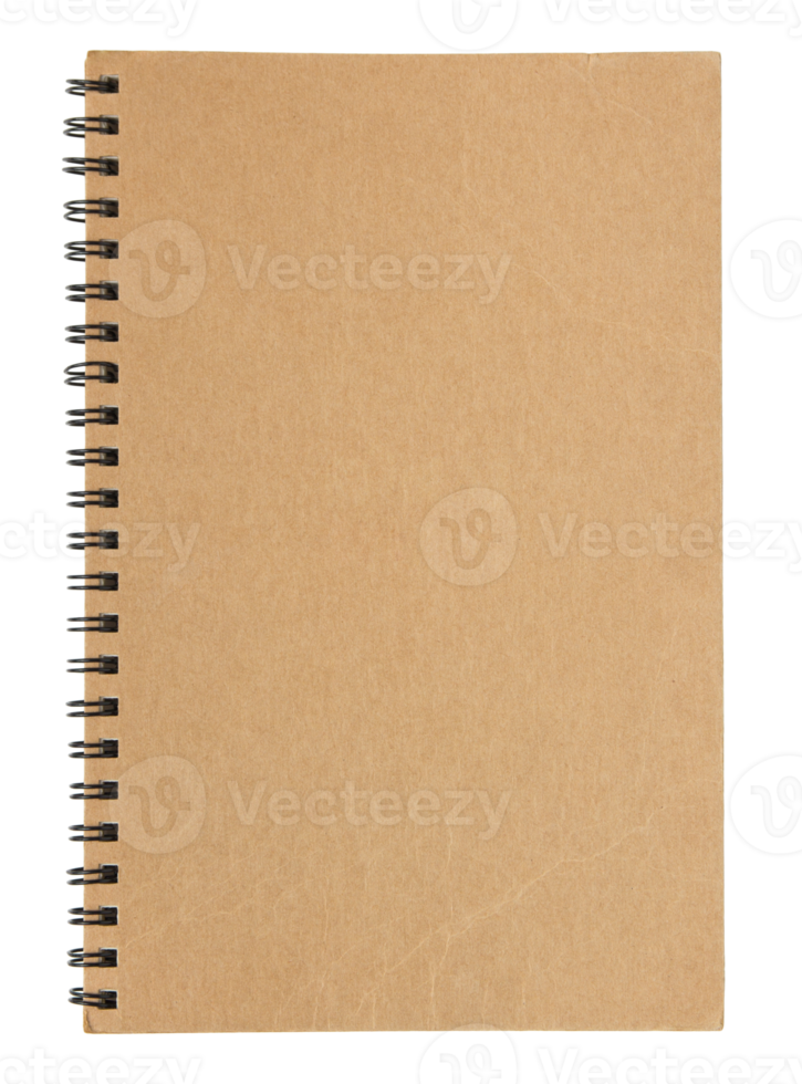 brown notebook cover isolated with clipping path for mockup png