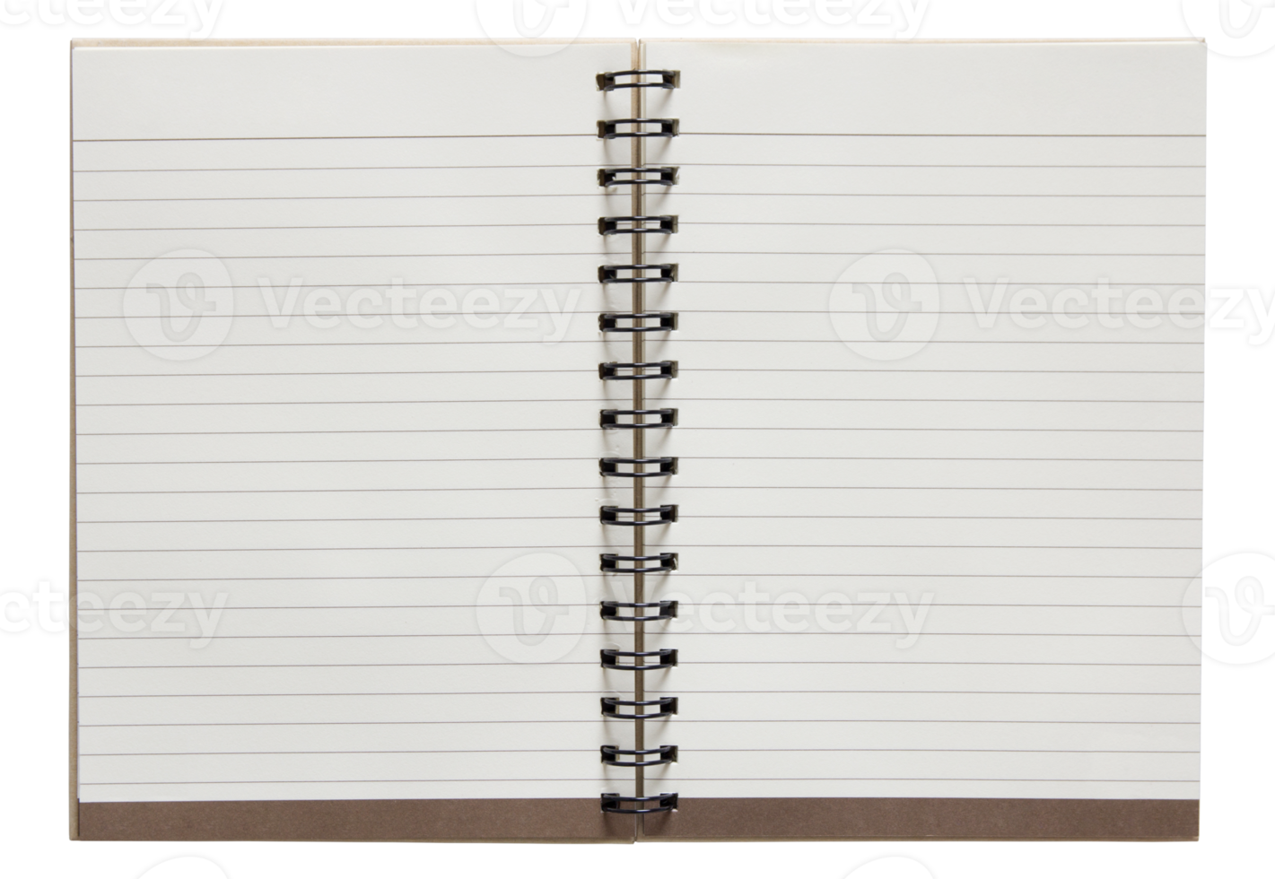 open spiral notebook isolated with clipping path for mockup png