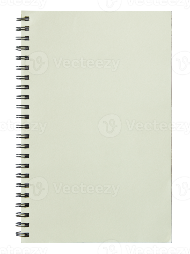 blank spiral notebook isolated with clipping path for mockup png