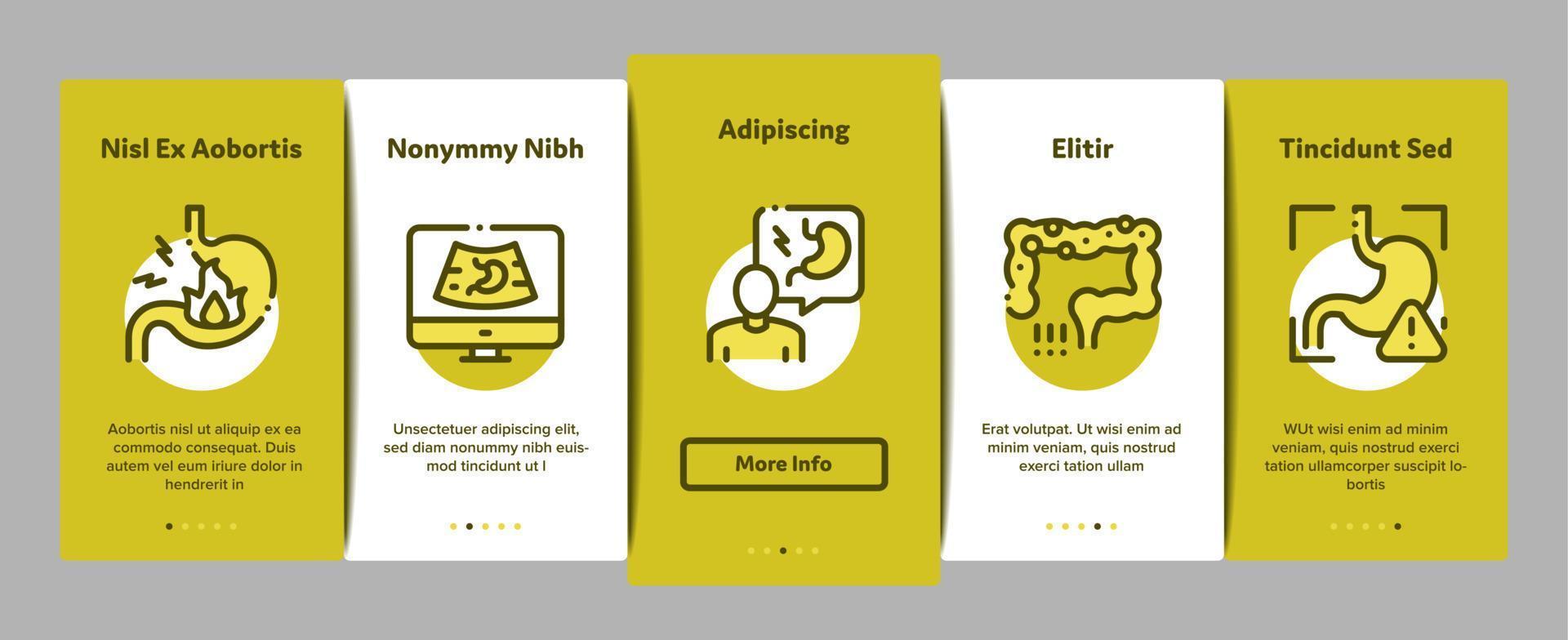 Gastroenterology And Hepatology Onboarding Elements Icons Set Vector