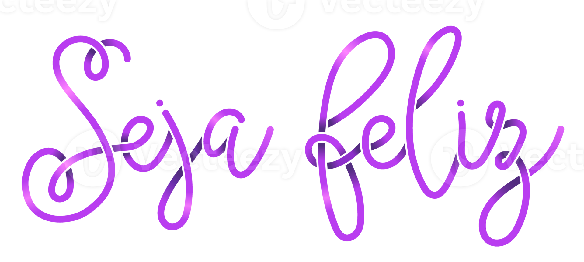 Purple Be happy in Brazilian Portuguese. Translation - Be happy. png