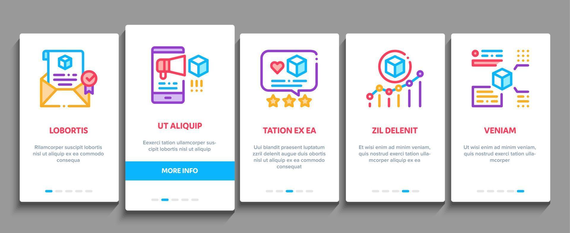 Product Manager Work Onboarding Elements Icons Set Vector