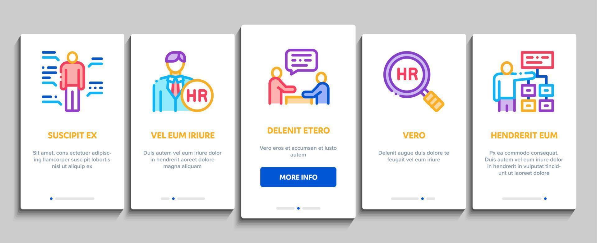 Hr Human Resources Onboarding Elements Icons Set Vector