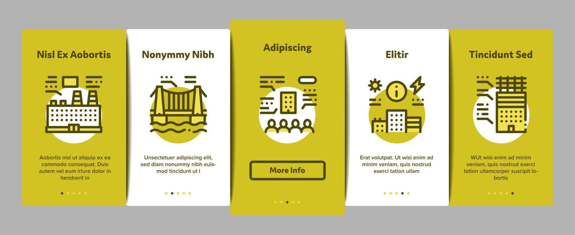 Bim Building Information Modeling Onboarding Elements Icons Set Vector