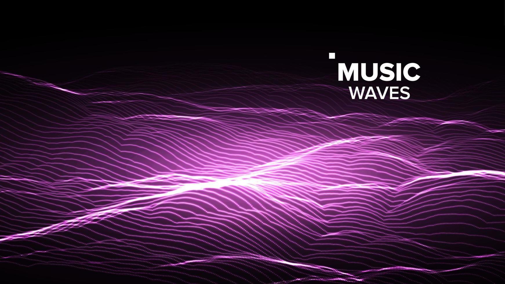 Music Background Vector. Signal Grid. Fractal Beat. 3D Illustration vector