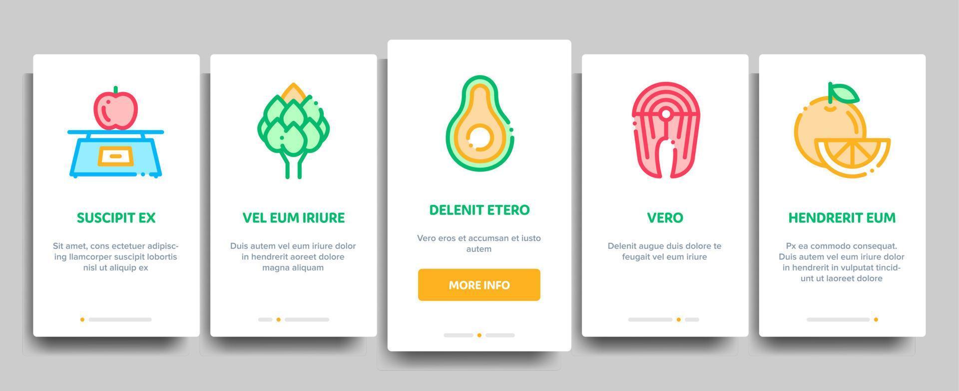 Collection Healthy Food Vector Onboarding