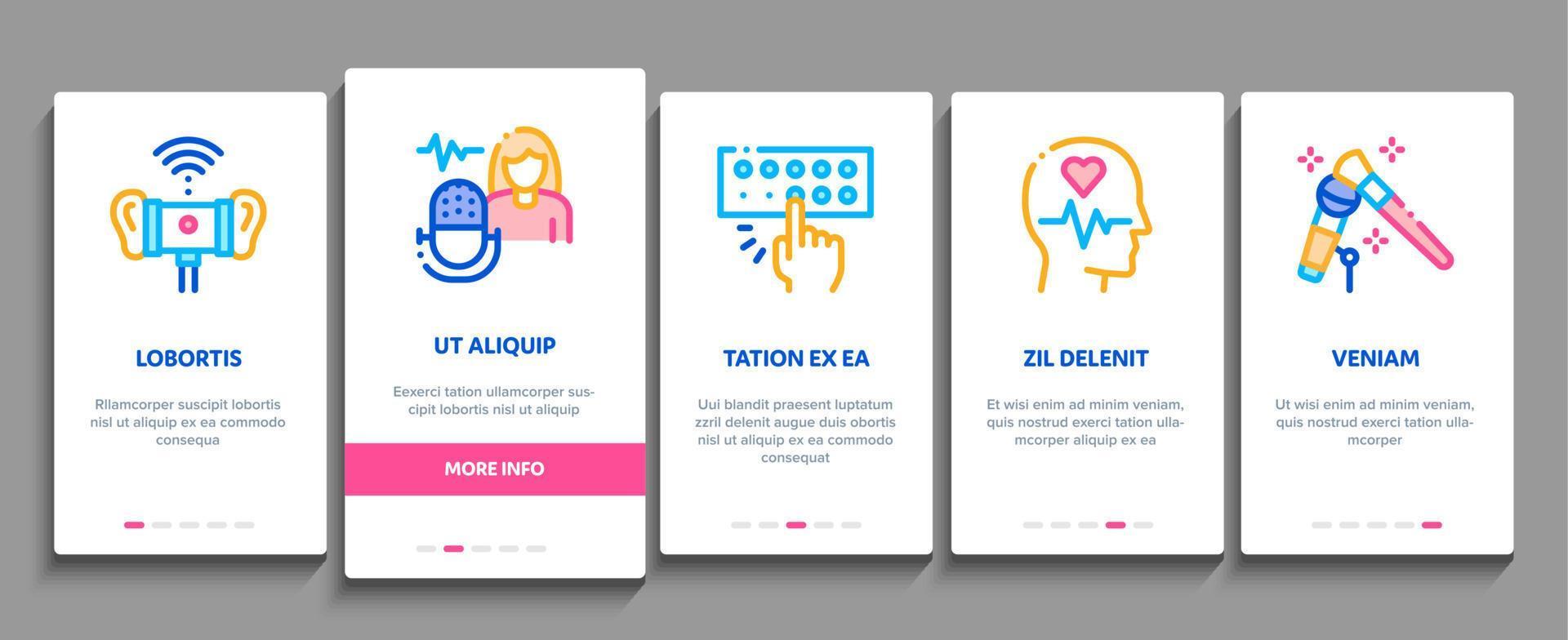 Asmr Sound Phenomenon Onboarding Elements Icons Set Vector