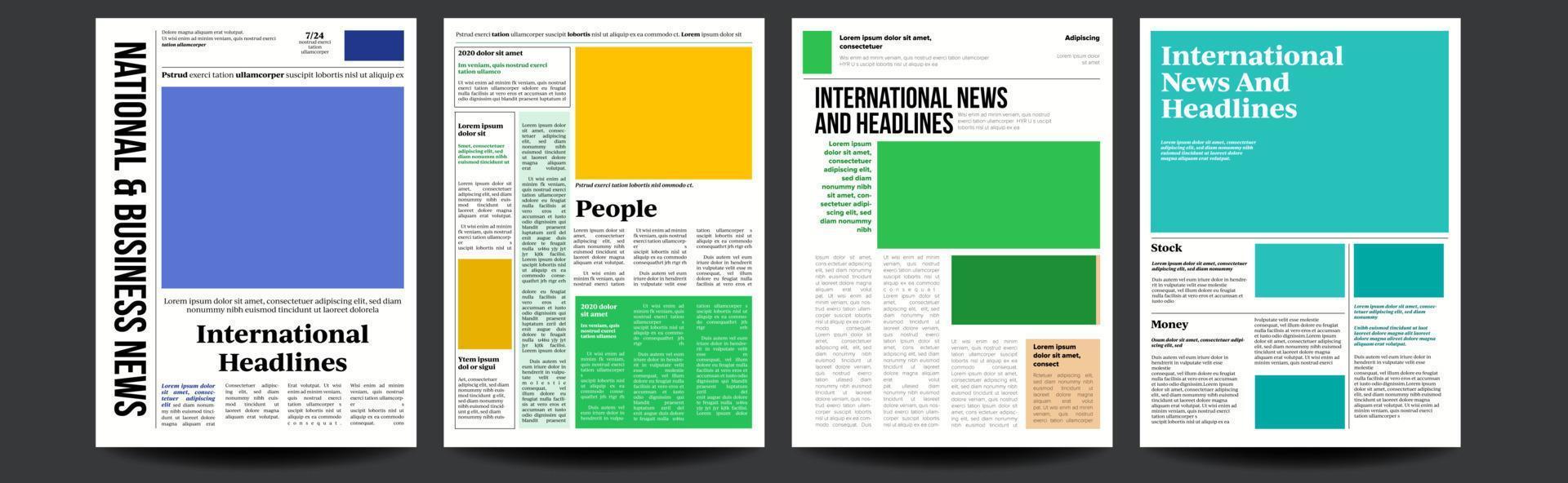 Newspaper Vector. Abstract News Template. Blank Page Spaces For Images. Breaking. Illustration vector